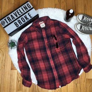 🦅 American Eagle Boyfriend Plaid Button Up M
